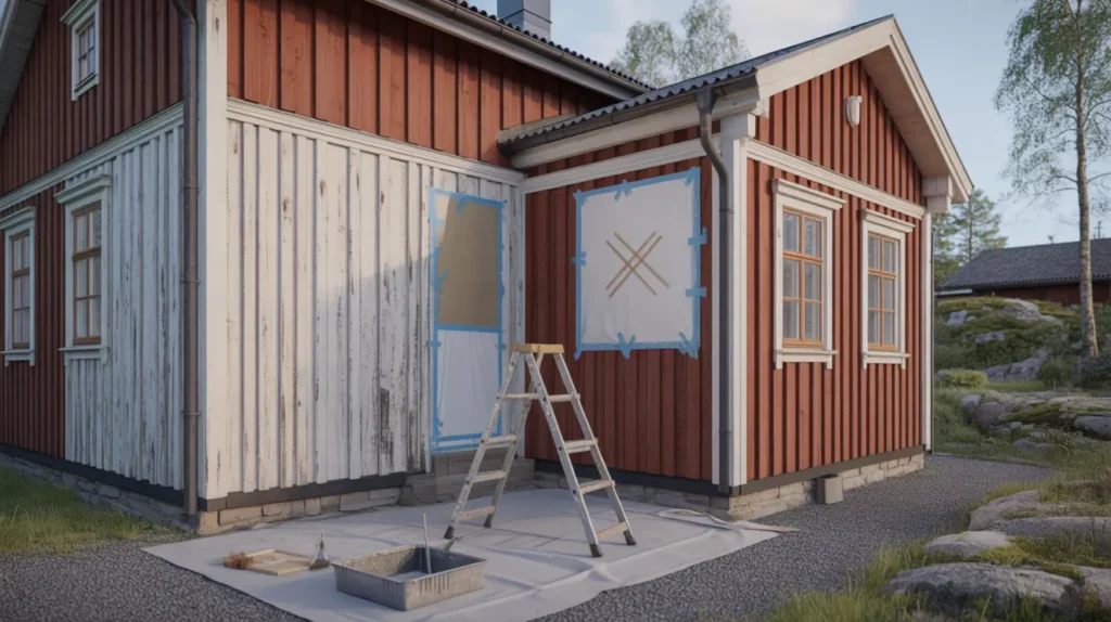 m la fasad steg f r steg fr n underlagstest till sista strykningen