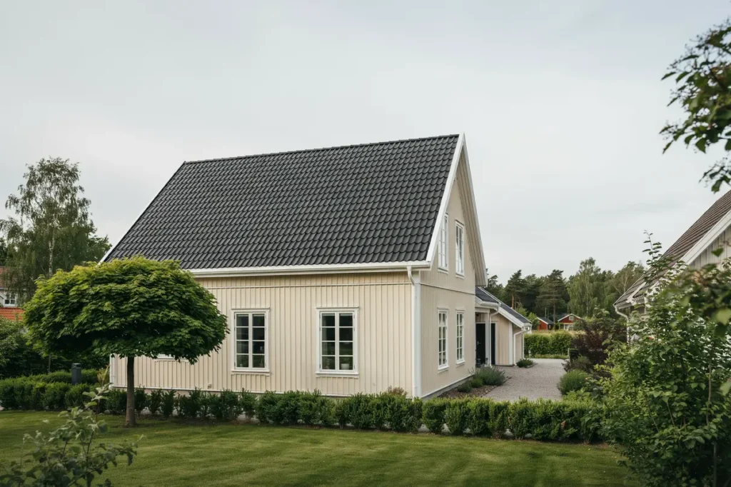takoml ggning med betongpannor p villa i svarte ystad
